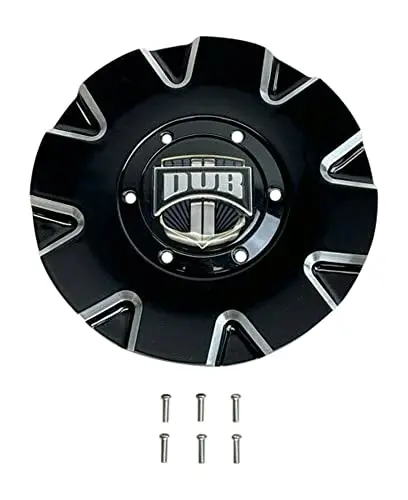 Dub Gloss Black And Milled Wheel Center Cap With Screws Cap 16390-15Bme M-860Bk01 Cap M-860 1