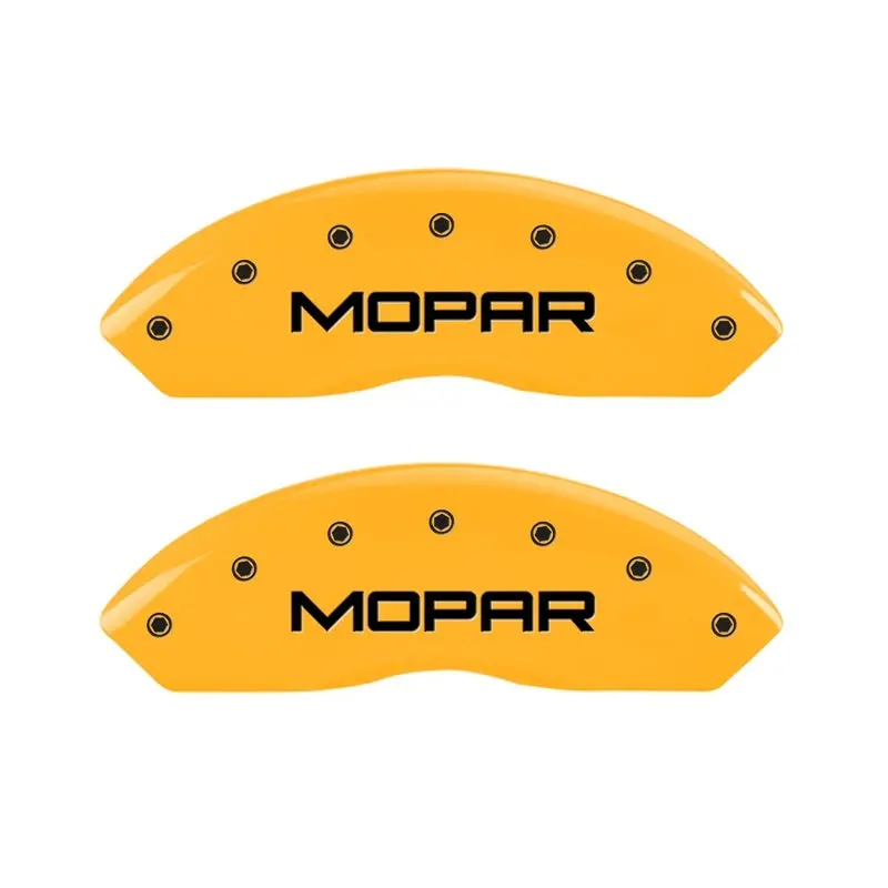 Mgp 2 Caliper Covers Engraved Front Mopar Yellow Finish Black Char 2006 Jeep Wrangler 1