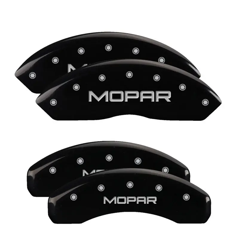 Mgp 4 Caliper Covers Engraved Front & Rear Mopar Black Finish Silver Char 2019 Jeep Wrangler 1