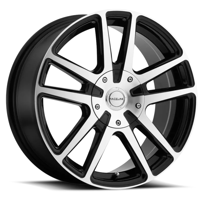 Raceline 145M Encore 18X8in / 5X108/5X114.3 Bp / 40Mm Offset / 72.62Mm Bore - Black & Machined Wheel 1