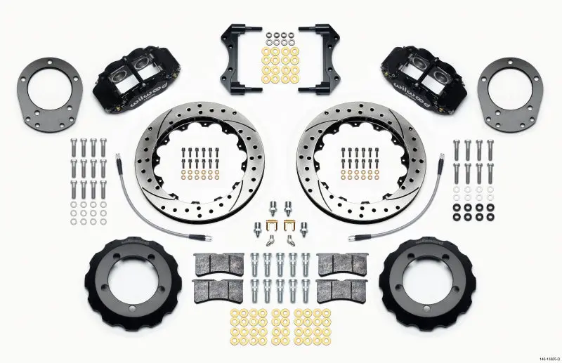 Wilwood Narrow Superlite 4R Front Hat Kit 12.88In Drilled 76-77 Ford Bronco Dana 44 W/Lines 1