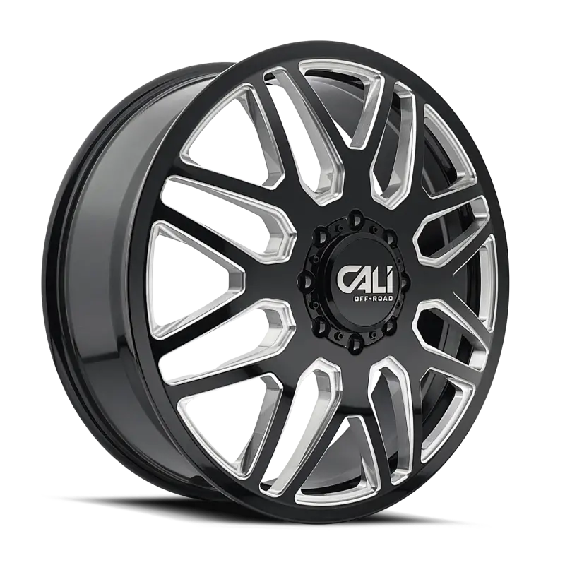 Cali Off-Road 9115D Invader Dually 22X8.25 / 8X165.1 Bp / 115Mm Os / 121.3Mm Hub Gls Blk Mill Wheel 1