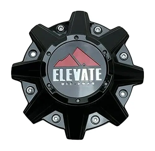 Elevate Off-Road Gloss Black And Red Logo Wheel Center Cap Cw0396 1