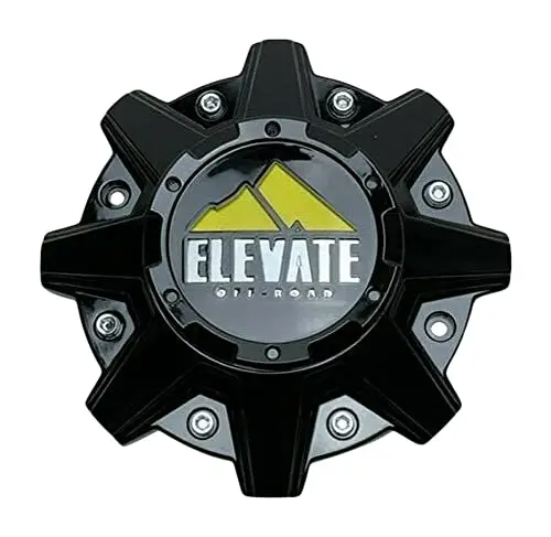 Elevate Off-Road Gloss Black And Yellow Logo Wheel Center Cap Cw0396 1