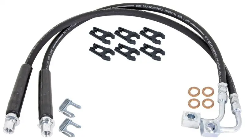Rockjock Jt Gladiator Brake Hose Kit Rear W/ Hoses Frame Clips Copper Washers Abs Wire Clips Pair 1