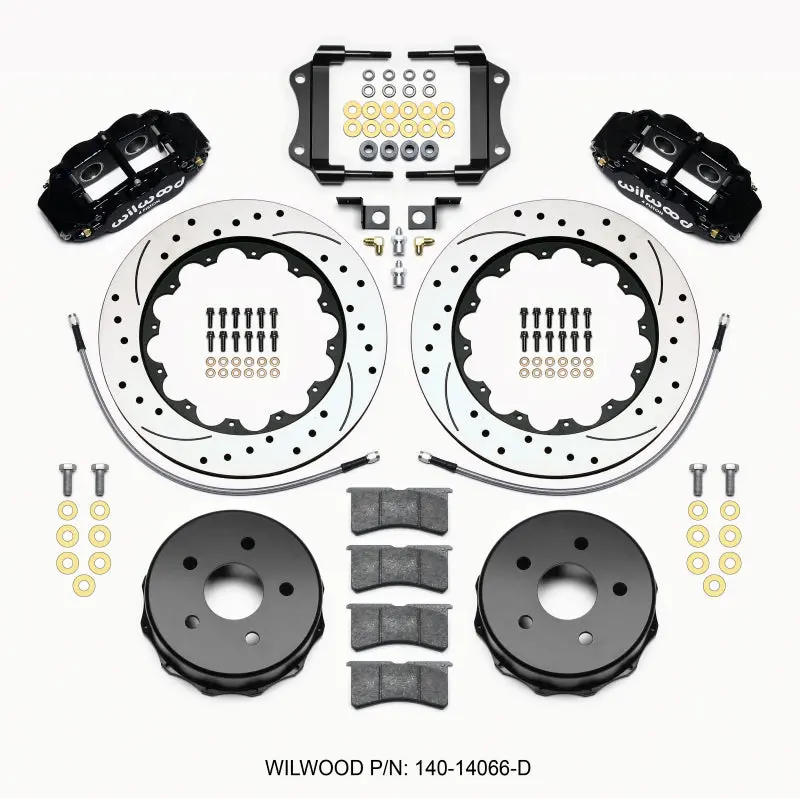 Wilwood Narrow Superlite 4R Rear Kit 14.00In Drilled 2007-Up Jeep Jk W/Lines 1