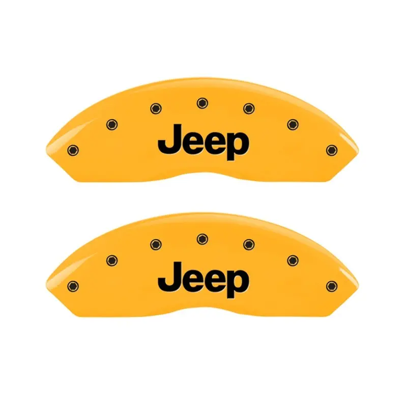 Mgp 2 Caliper Covers Engraved Front Jeep Yellow Finish Black Characters 2006 Jeep Wrangler 1
