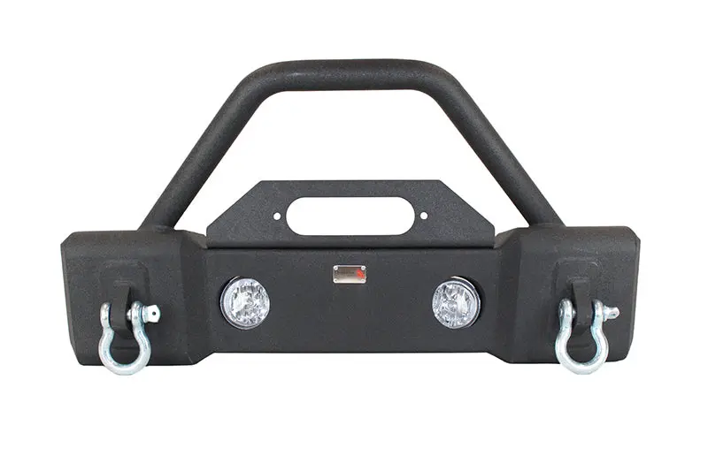 Fishbone Offroad 07-18 Jeep Wrangler Jk Stubby Bumper W/Tube Guard - Black Texured Powdercoated 1