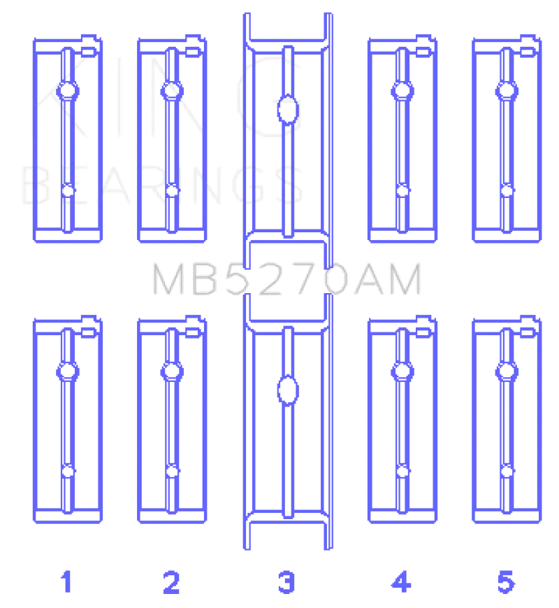 King Chrysler 148/148 Turbo Dohc 16V / Jeep 148 Dohc 16V (Size +0.75Mm) Main Bearing Set 2
