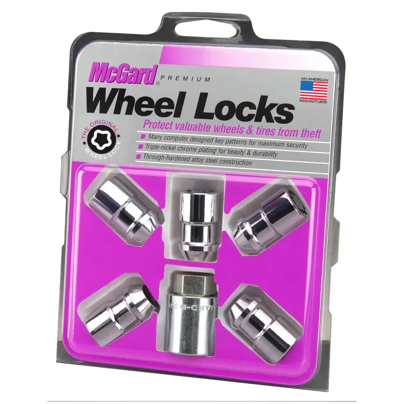 Mcgard Wheel Lock Nut Set - 5Pk. (Cone Seat) M12x1.5 / 3/4 Hex / 1.46In. Length - Chrome 1