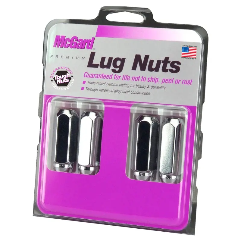 Mcgard Hex Lug Nut (Cone Seat / Duplex) M14x2.0 / 13/16 Hex / 2.25In. Length (4-Pack) - Chrome 1