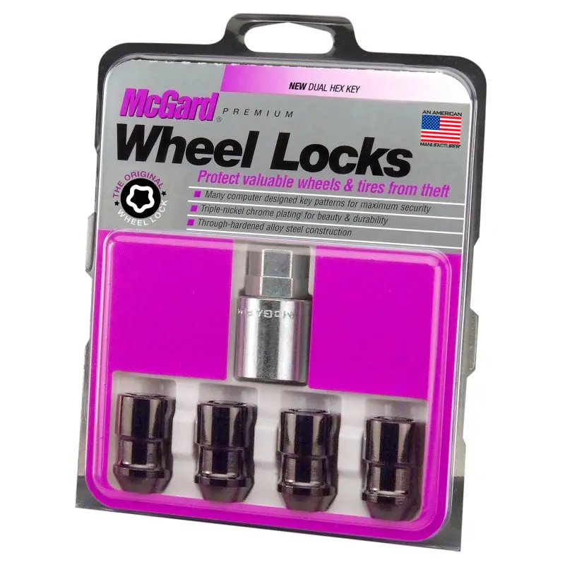 Mcgard Wheel Lock Nut Set - 4Pk. (Cone Seat) 1/2-20 / 3/4 & 13/16 Dual Hex / 1.46In. Length - Black 1
