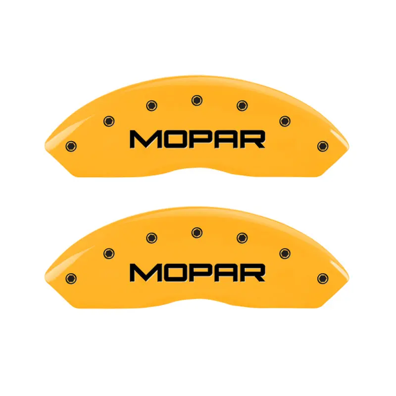 Mgp 4 Caliper Covers Engraved Front & Rear Mopar Yellow Finish Black Char 2004 Jeep Wrangler 1