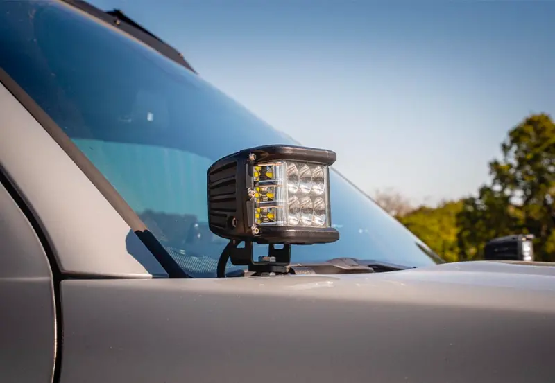 Cali Raised 10-24 Toyota 4Runner Low Profile Led Ditch Light Brackets Kit - Brackets W/ 3X2 18W Led 1