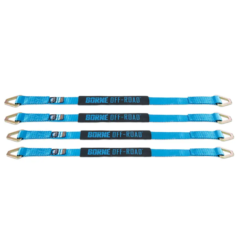 Borne Off-Road Vehicle Ratchet Tie-Down Kit (4 Pack) Blue 1