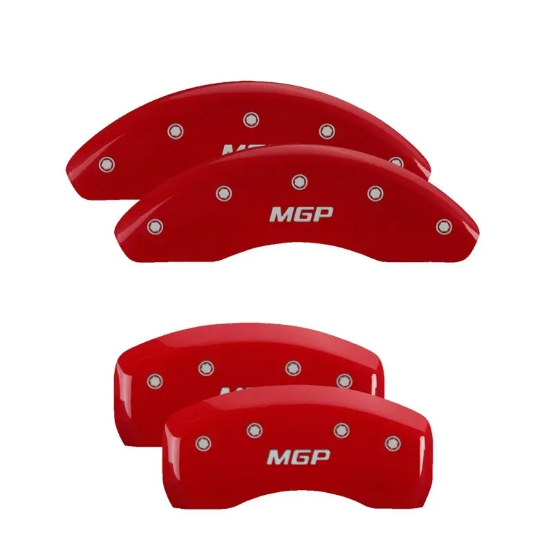 Mgp 4 Caliper Covers Engraved Front & Rear Mgp Red Finish Silver Characters 21 Ford Bronco Sport 1