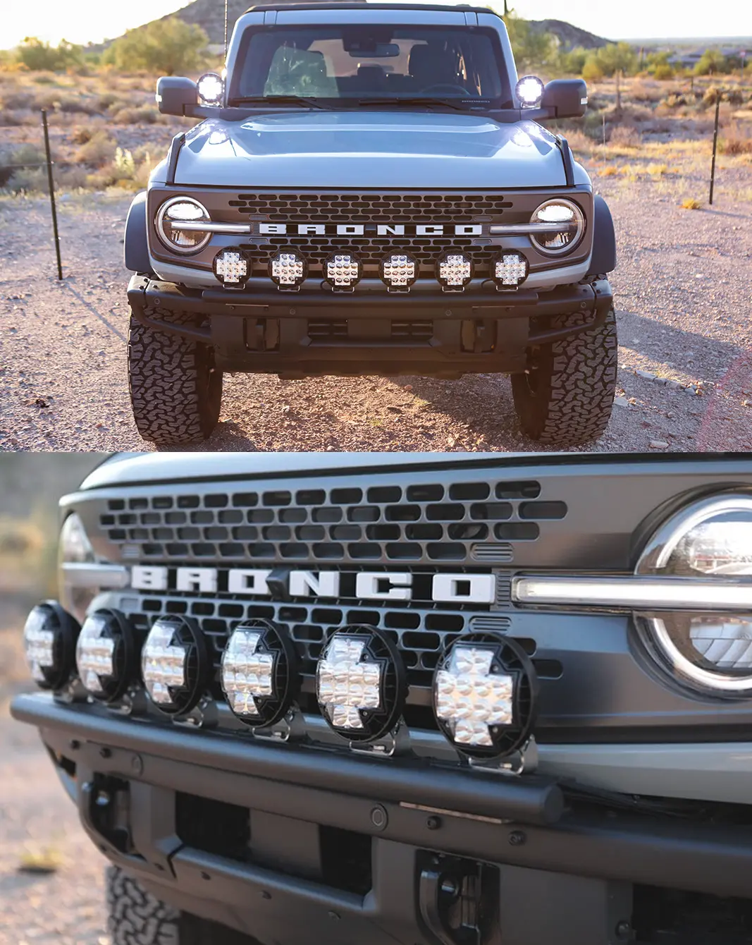 2021 And Up Ford Bronco, Front Light Mount Kit For Stock Front Bumper 1