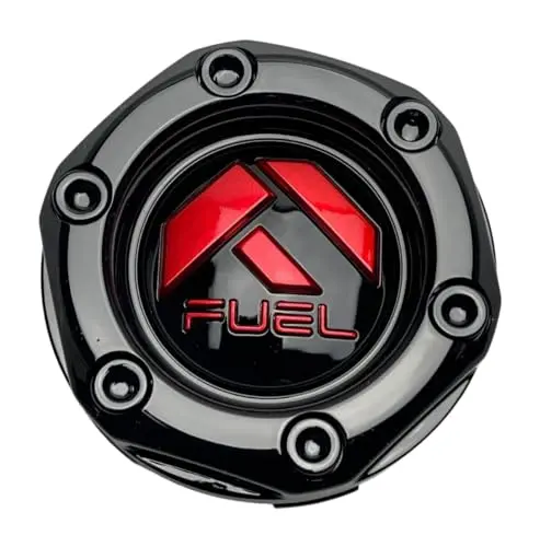 Fuel Gloss Black And Red Logo Snap In Wheel Center Cap 1003-44Gbq 1