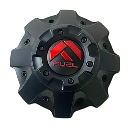 Fuel Off-Road 1001-63Mbq Matte Black With Red Logo Wheel Center Cap 1