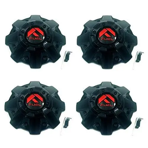 Fuel Offroad 4 Pack Wheels 1001-63Gbq 1001-63 Cap M-542 Gloss Black With Red Logo Center Cap 1