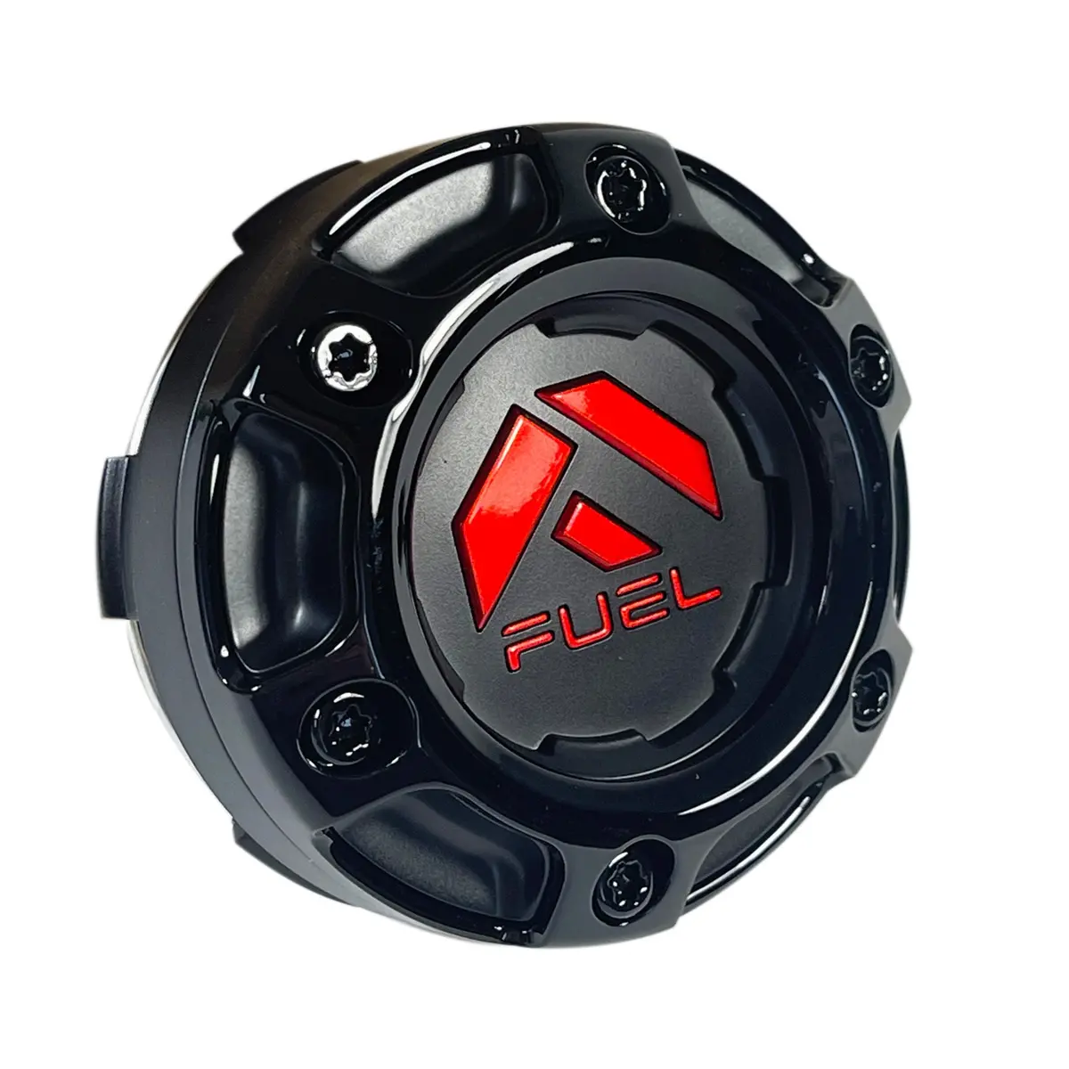 Fuel Wheels Gloss Black / Red Logo Center Cap # 1004-68Gbq (1 Cap) 5 / 6 Lug 1
