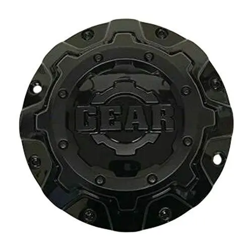 Gear Gloss Black With Satin Black Overlay Wheel Center Cap C-741-1 1