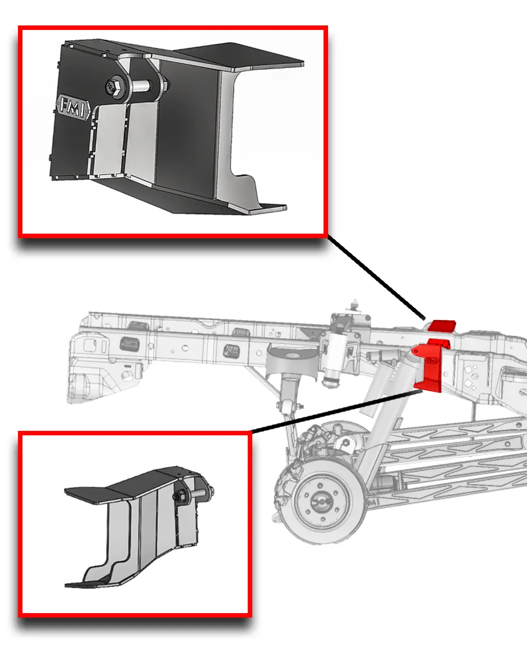 Gen 1 To Gen 3 Raptor Conversion, Stock Location Upper Shock Mount Kit 1