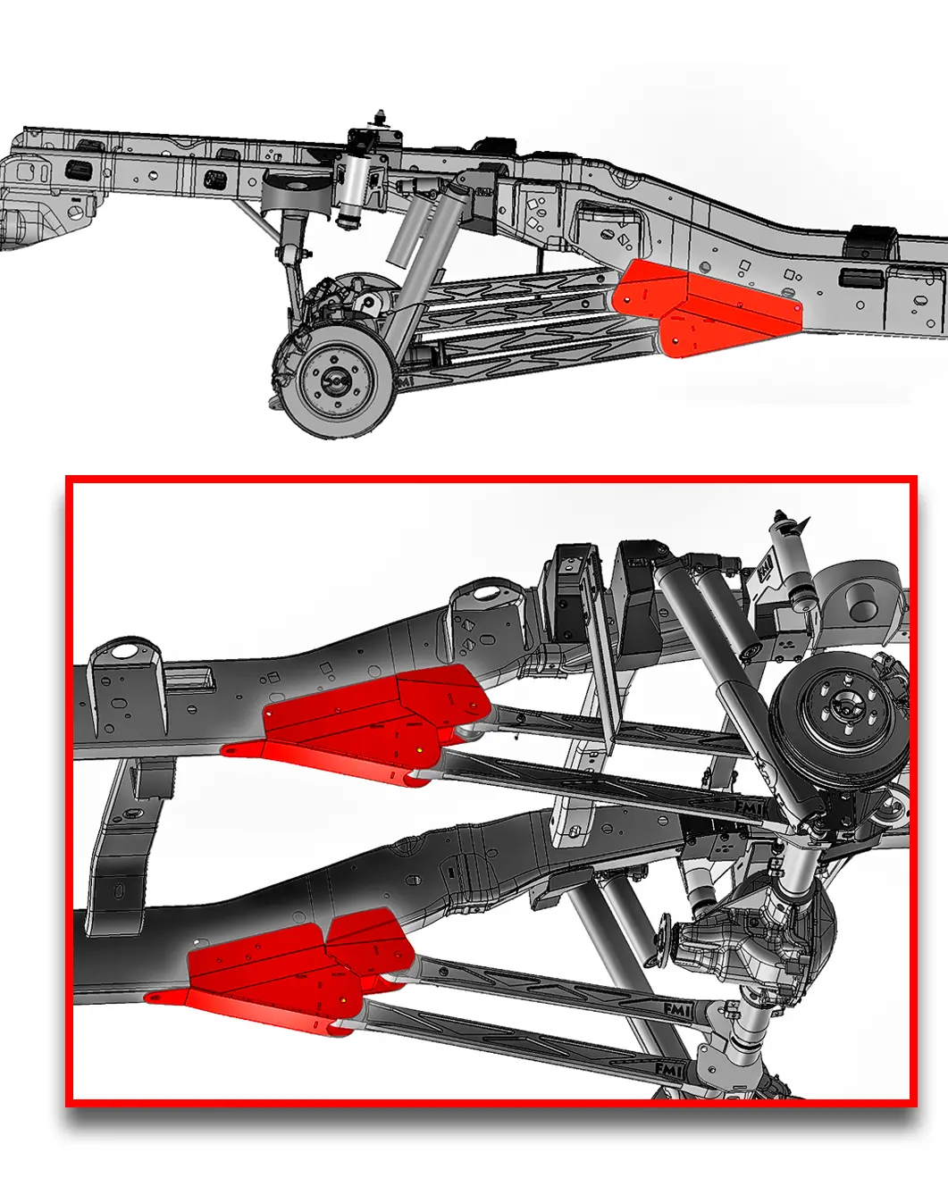 Gen 1 To Gen 3 Raptor Conversion, 5-Link Rear Arm Frame Mount Kit 1