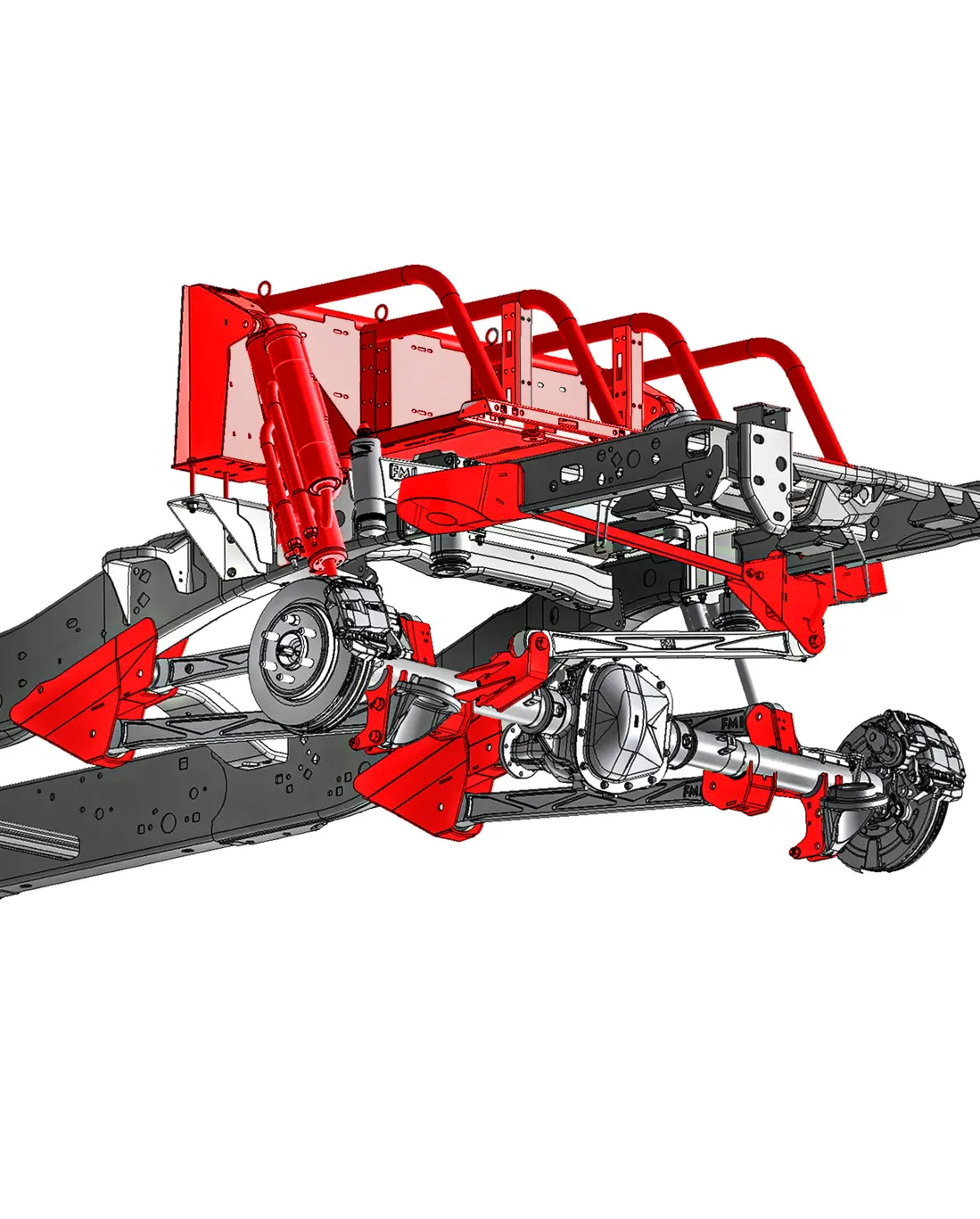2017-2020 Gen 2 Raptor 5-Link Mid Travel Rear Suspension Kit With Thru The Bed Bypass Shock 1