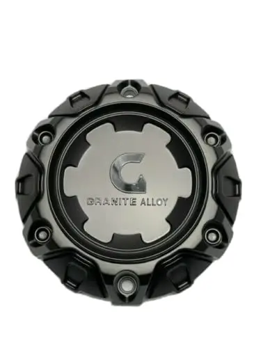 Granite Alloy Satin Black And Gloss Black Logo Wheel Center Cap A89 A89-8956 1