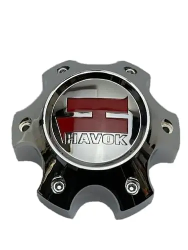 Havok Chrome Red Logo Wheel Center Cap Cbh06-1P Cbh06-1P-1 1