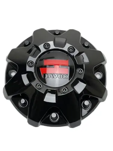 Havok Gloss Black And Red Logo Wheel Center Cap Cbh103-A2p Sj1402-03 1