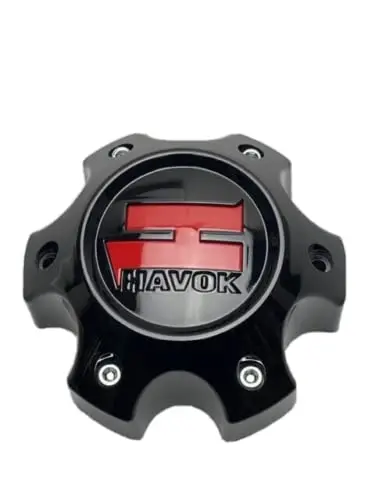 Havok Gloss Black Red Logo Wheel Center Cap Cbh06-1P Cbh06-1P-1 1