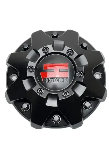 Havok Matte Black And Red Logo Wheel Center Cap Cbh103-A2p Sj1402-03 1