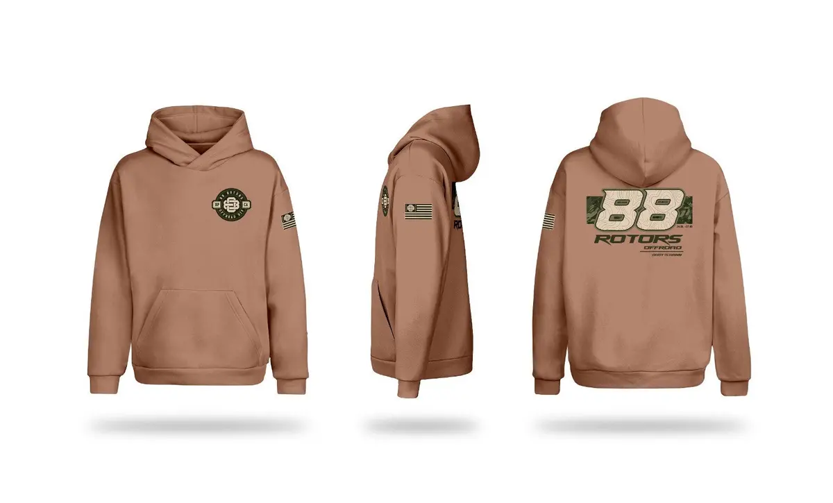 88 Rotors Offroad X Dust Til Dawn *V2* Limited Edition "Sand/Latte" Hoodie Hooded Sweatshirt 1