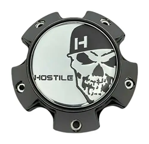Hostile Special Edition Skull Logo Chrome Wheel Center Cap C-8016-C Hc-5003 1