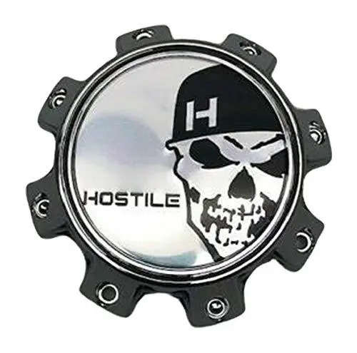 Hostile Special Edition Skull Logo Chrome Wheel Center Cap Hc-8003 1