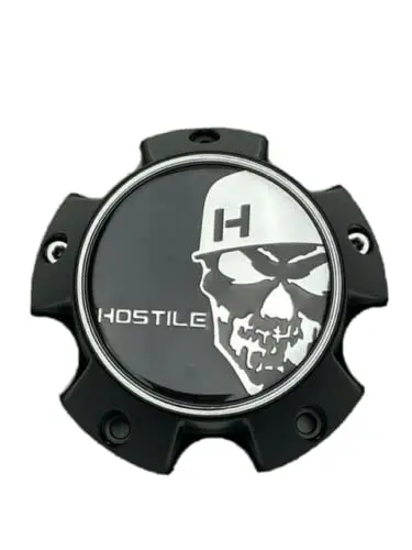 Hostile Special Edition Skull Logo Matte Black Wheel Center Cap C-8016-C 1