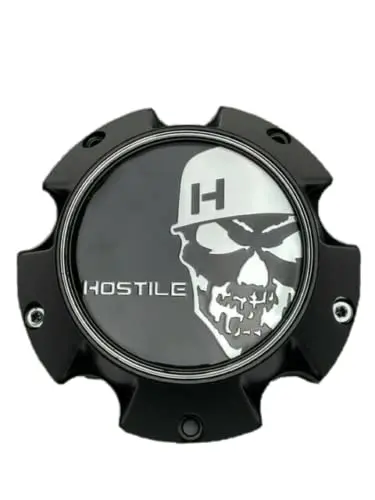 Hostile Special Edition Skull Logo Matte Black Wheel Center Cap C-8016-D 1