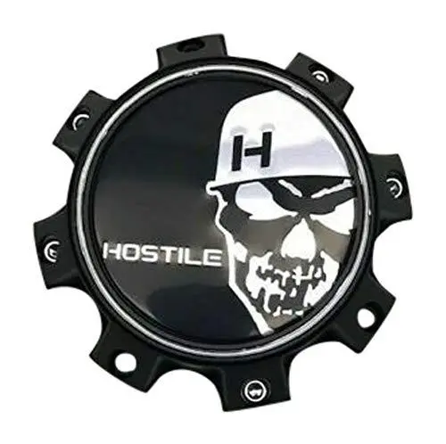Hostile Special Edition Skull Logo Matte Black Wheel Center Cap Hc-8003 1