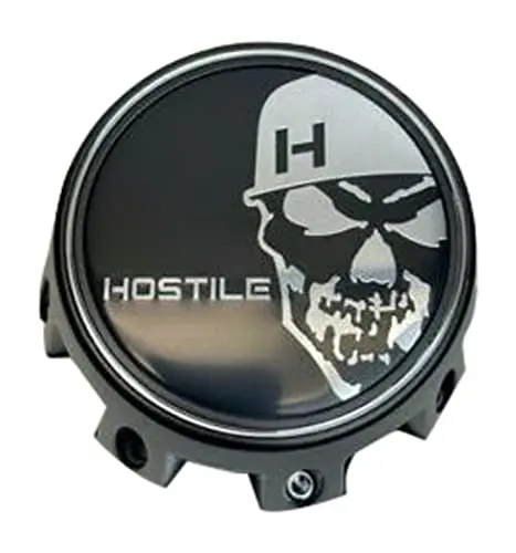 Hostile Special Edition Skull Logo Matte Black Wheel Center Cap Hc-8004 1