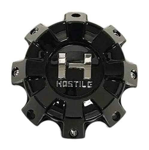 Hostile Wheels 8 Lug Gloss Black Wheel Center Cap Hc-8001-B Hc-8001 1