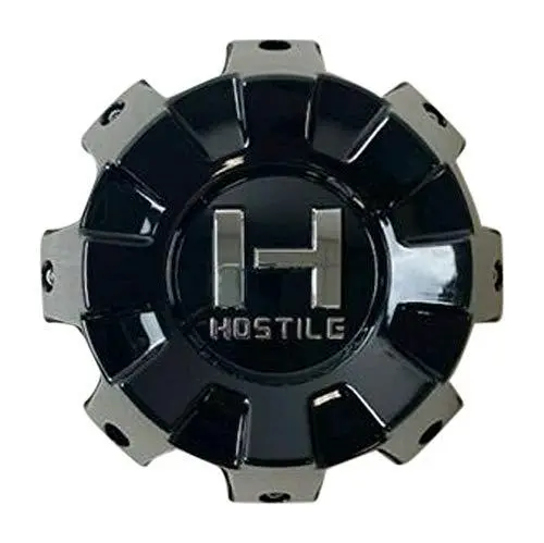 Hostile Wheels 8 Lug Gloss Black Wheel Center Cap Hc-8801 Hc-8001-B 1