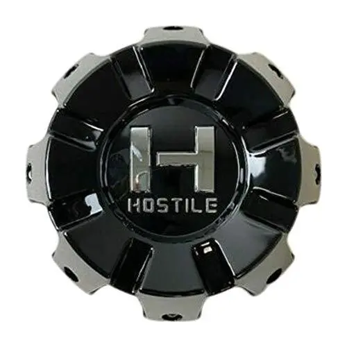 Hostile Wheels 8 Lug Gloss Black Wheel Center Cap Hc-8802 Hc-8001-B 1