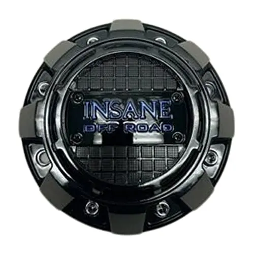 Insane Off Road Gloss Black And Blue Logo Wheel Center Cap 721L182 1