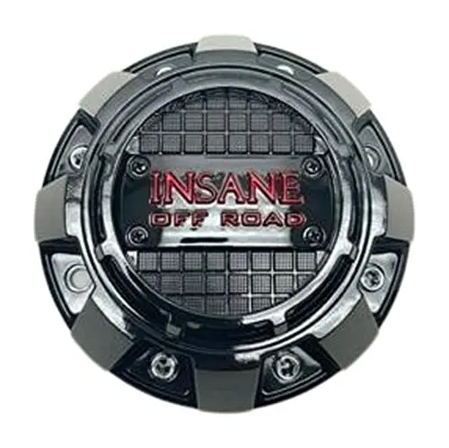 Insane Off Road Gloss Black And Red Logo Wheel Center Cap 721L182 1