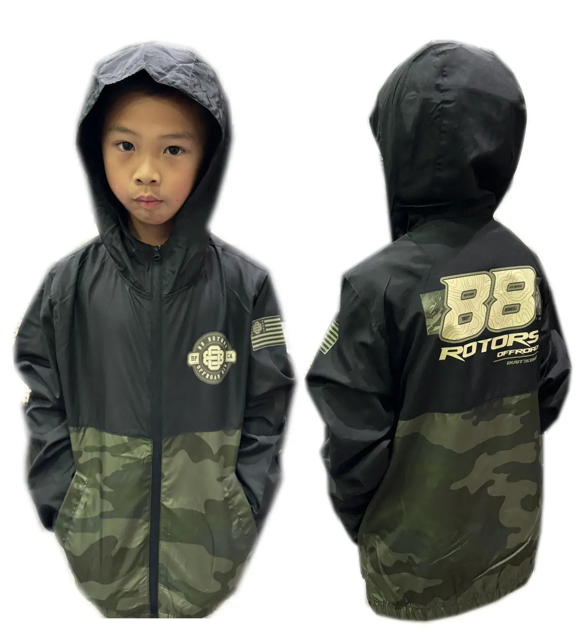 88 Rotors Offroad X Dust Til Dawn *Youth* Camo Lightweight Windbreaker Jacket 1