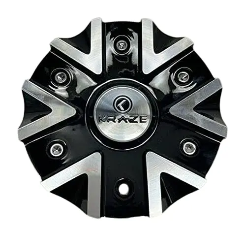 Kraze Black And Machined Wheel Center Cap 630-2495-Al 1