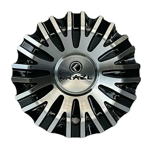 Kraze Black And Machined Wheel Center Cap 671-2495-Al 1