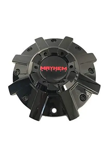 Mayhem Wheels 8104 Arsenal C108104b Gloss Black Cap With Red Logo 1